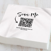 Minimalist QR Code Scan Me Restaurant Custom Serviette