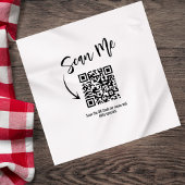 Minimalist QR Code Scan Me Restaurant Custom Serviette