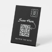 Minimalist QR Menu display holder Sockelschild (Vorderseite)