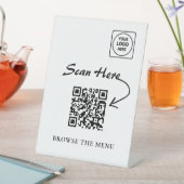 Minimalist QR Menu Pedestal display holder Sockelschild (In Situ)