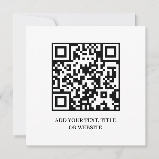Minimalist QR | Modern Custom Text Design Einladung (Vorderseite)