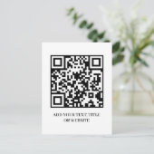Minimalist QR | Moderne benutzerdefinierte Textges Postkarte (Stehend Vorderseite)