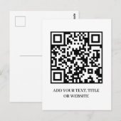 Minimalist QR | Moderne benutzerdefinierte Textges Postkarte (Vorne/Hinten)