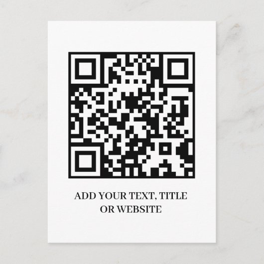 Minimalist QR | Moderne benutzerdefinierte Textges Postkarte (Vorderseite)