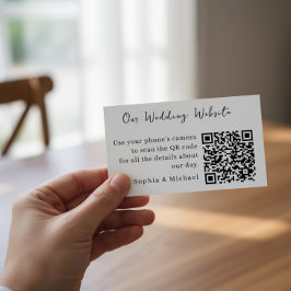  Minimalist QR Wedding Website Enclosure Card Begleitkarte