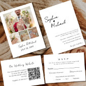 Minimalist QR Wedding Website Enclosure Card Begleitkarte