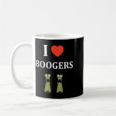 Minimalist Quote Croty Simple Booger Nose I Love B Kaffeetasse (Links)