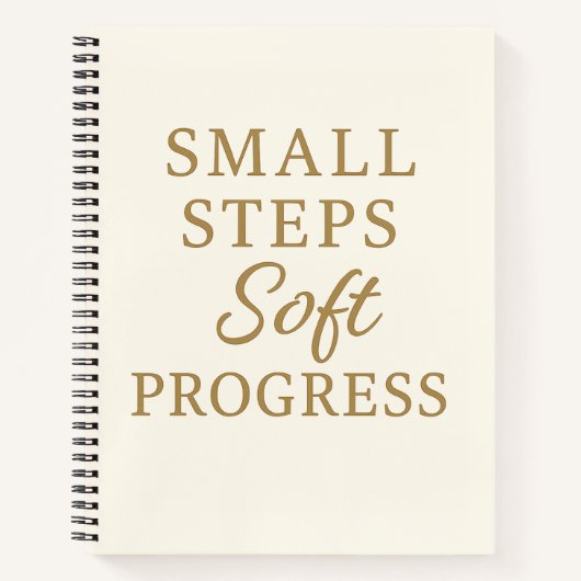 Minimalist Quote Notebook – “Small Steps'' Notizblock (Vorderseite)