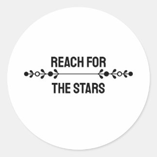 Minimalist "Reach For The Stars"  Runder Aufkleber