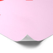 Minimalist Red Abstract Shapes Pink Poster (Ecke)