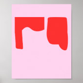 Minimalist Red Abstract Shapes Pink Poster (Vorne)