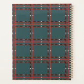 Minimalist Red And White Plaid On Dark Green Planer (Rückseite)