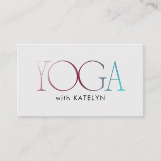 Minimalist Red Blue Grey Bold Yoga Visitenkarte