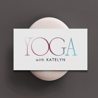 Minimalist Red Blue Grey Bold Yoga Visitenkarte