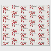 Minimalist Red Bow Merry Christmas Geschenkpapier (Flach)