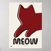 Minimalist Red Cat Silhouette Poster (Vorne)