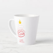 Minimalist Red Christmas Tree Mug – Merry Christma Milchtasse (Linke Ecke)