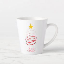 Minimalist Red Christmas Tree Mug – Merry Christma Milchtasse