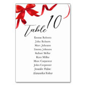 Minimalist Red Gift bow Wedding Seating Plan Tischnummer (Rückseite)