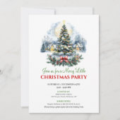 Minimalist Red Green Christmas Scene Digital  Einladung (Vorderseite)