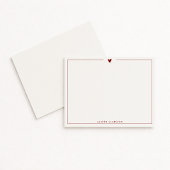 Minimalist Red Heart Stationery Note Card Einladung