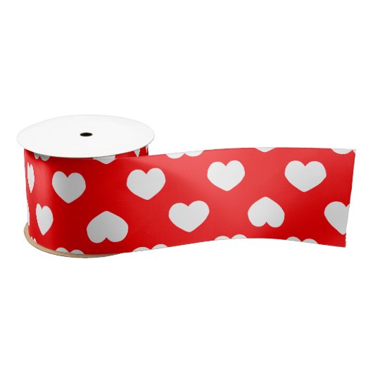 Minimalist Red Hearts Satinband (Spule)