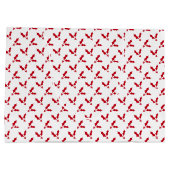 Minimalist Red Holly Berry on White Christmas Große Geschenktüte (Rückseite)