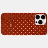 Minimalist Red Orange Custom Monogram Polka Dot  Case-Mate iPhone Hülle (Rückseite (Horizontal))
