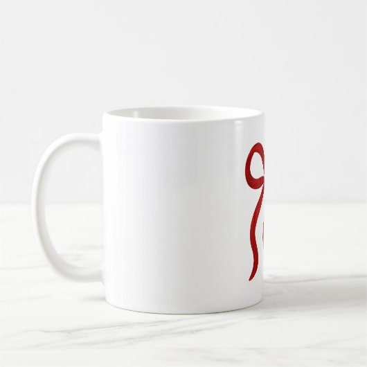 Minimalist Red Ribbon Bow Merry Christmas  Kaffeetasse (Links)