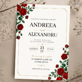 Minimalist Red Rose Elegant Floral Classic Rose Acryleinladungen