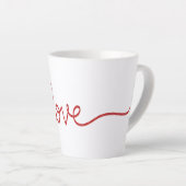 Minimalist Red Script Love Continuous Line Art Sma Milchtasse (Rechte Ecke)
