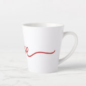 Minimalist Red Script Love Continuous Line Art Sma Milchtasse (Rechts)