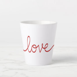 Minimalist Red Script Love Continuous Line Art Sma Milchtasse