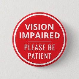 Minimalist Red Typography Vision Impaired Button
