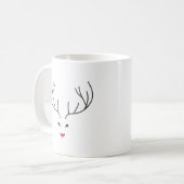 minimalist reindeer face kaffeetasse (Vorderseite Links)