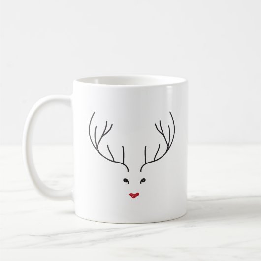 minimalist reindeer face kaffeetasse (Links)