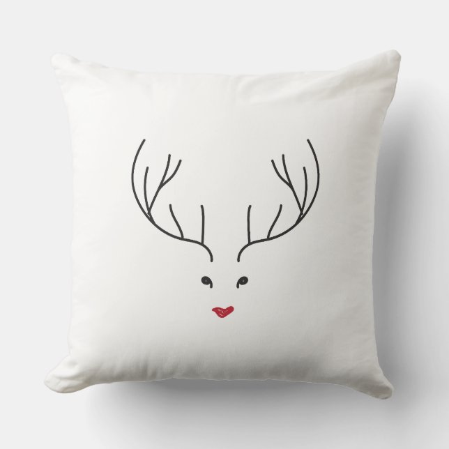 minimalist reindeer face kissen (Vorderseite)