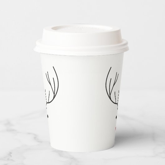 minimalist reindeer face pappbecher (Links)
