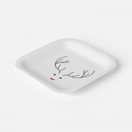 minimalist reindeer face pappteller (Gewinkelt)