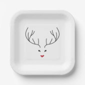 minimalist reindeer face pappteller (Vorderseite)