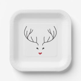 minimalist reindeer face pappteller