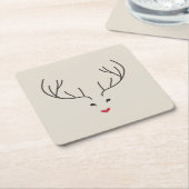 minimalist reindeer face rechteckiger pappuntersetzer (angewinkelt)