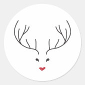 minimalist reindeer face runder aufkleber (Vorderseite)