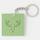 minimalist reindeer face schlüsselanhänger (Rückseite)