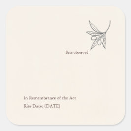 Minimalist Religious Keepsake Quadratischer Aufkleber