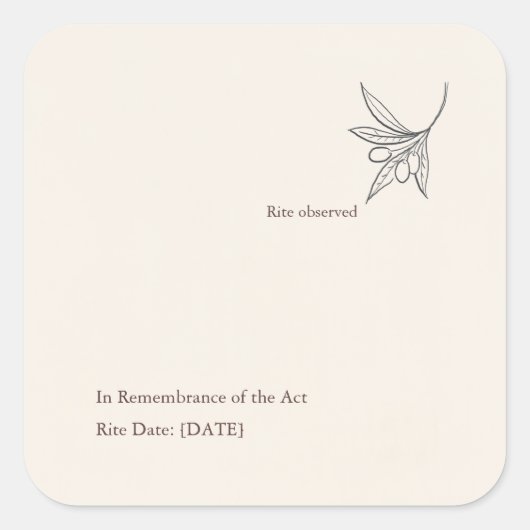 Minimalist Religious Keepsake Quadratischer Aufkleber (Vorderseite)