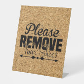 Minimalist Remove Your Shoes Entrance Cork Sockelschild (Vorderseite)