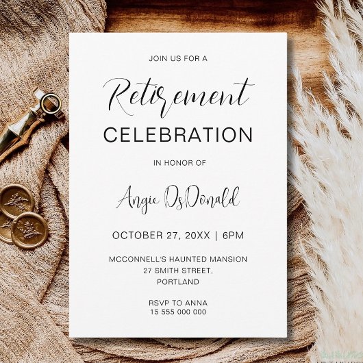 Minimalist Retirement Party Corporate Retirement Einladung