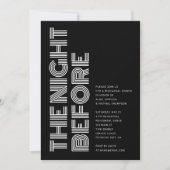 Minimalist Retro Bold Rehearsal Dinner Black Einladung (Vorderseite)