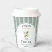 Minimalist Retro Bow Tini One Martini Baby Shower Pappbecher (Rückseite)